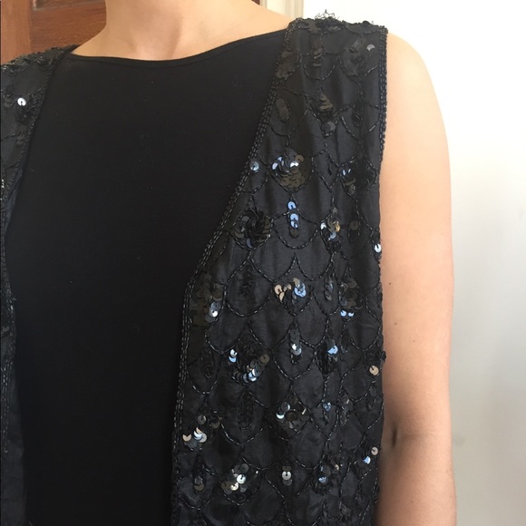 Vintage beaded sequins vest - Picture 6 of 7